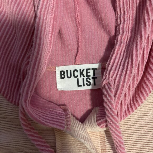 BUCKET LIST Oversized Hooded Top  in a Cute 2 Toned Pink - Picture 3 of 4